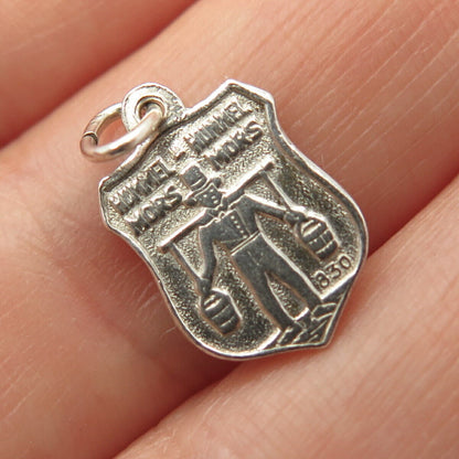 830 Silver Vintage Hummel-Mors Enamel "Hamburg" Coat of Arms Charm Pendant