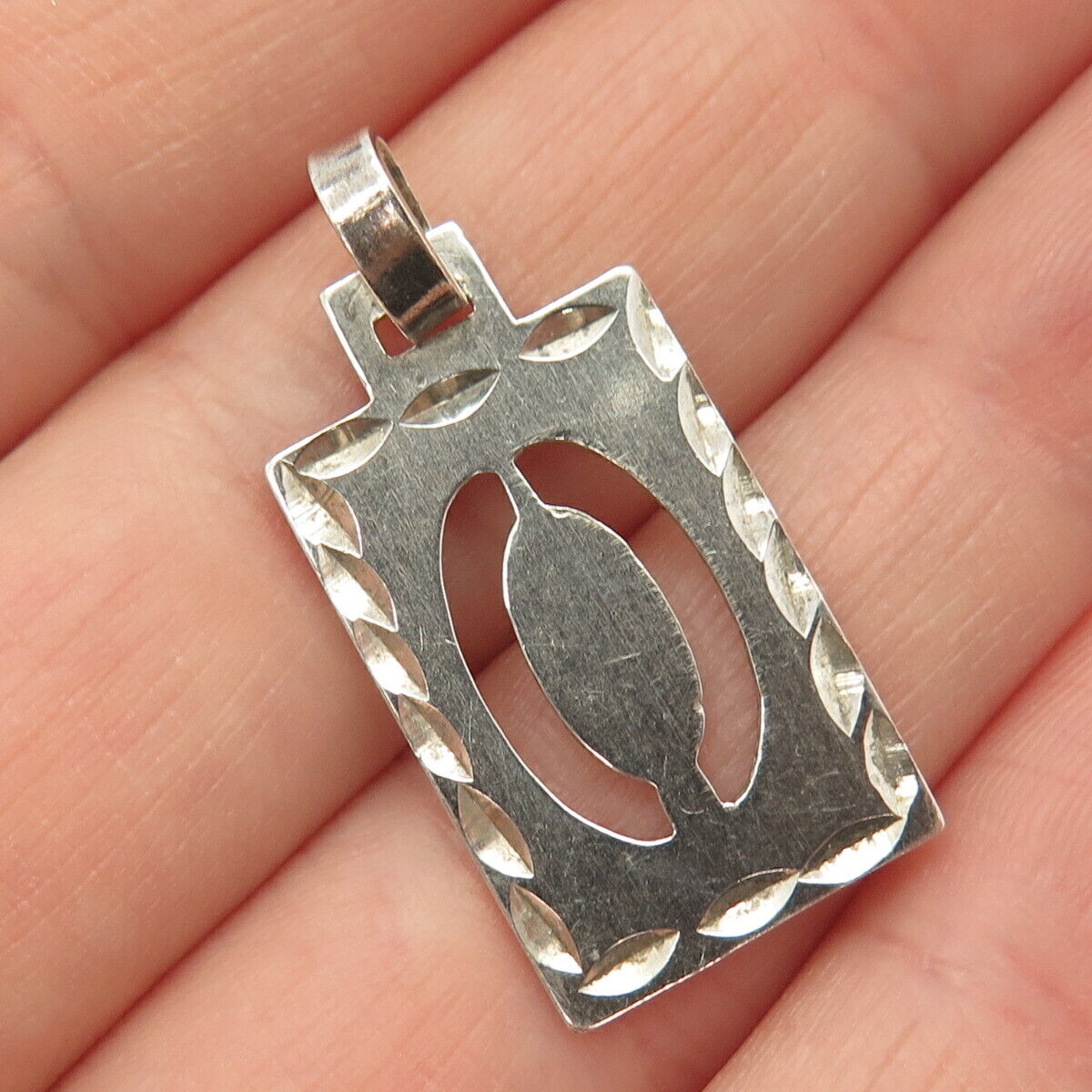 925 Sterling Silver Vintage Abstract Design Pendant