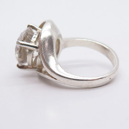 925 Sterling Silver Round-Cut C Z Ring Size 8