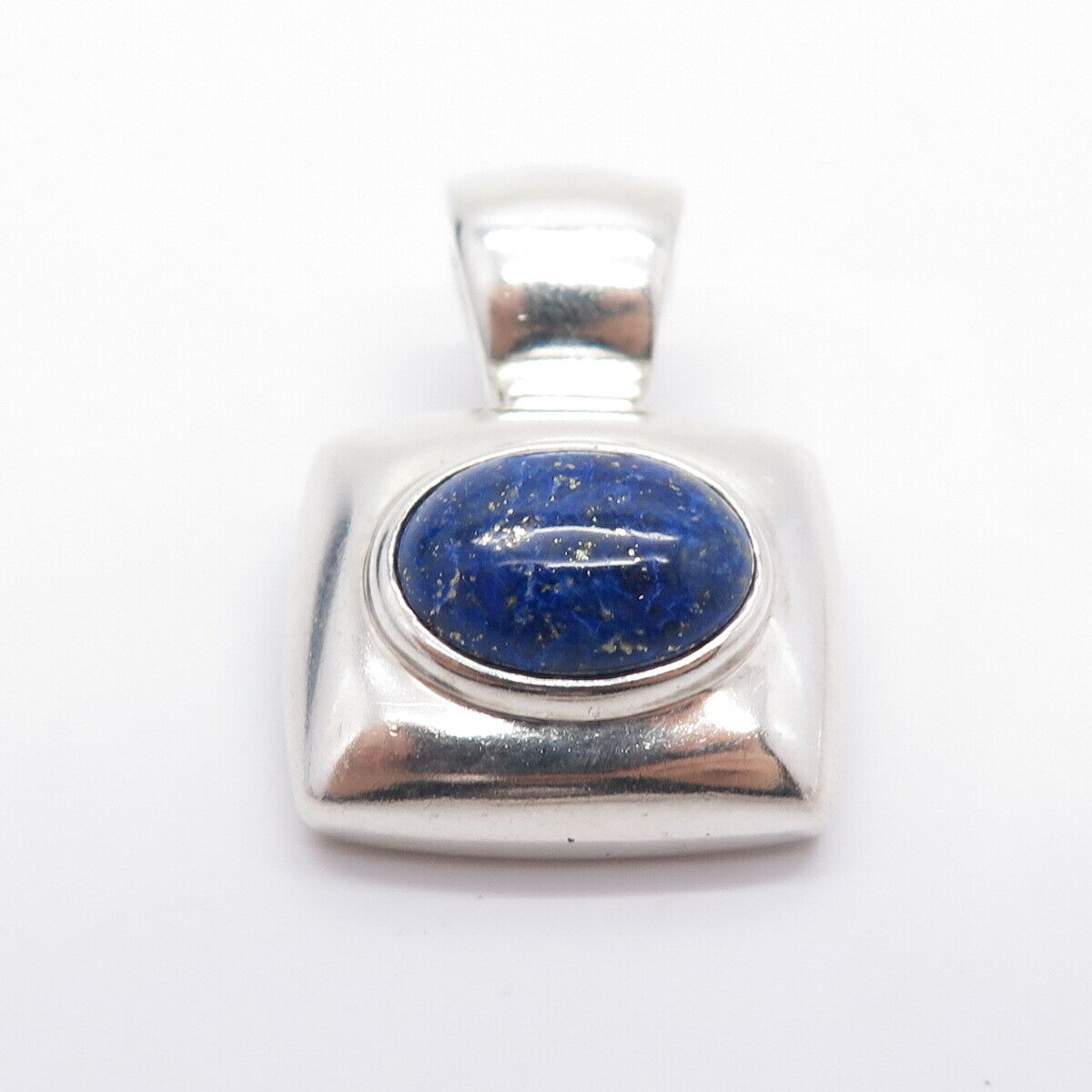 925 Sterling Silver Vintage J. Esposito Real Lapis Lazuli Gemstone Pendant