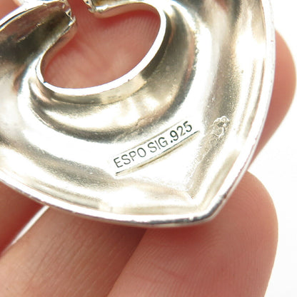 925 Sterling Silver Vintage J. Esposito Heart Pendant