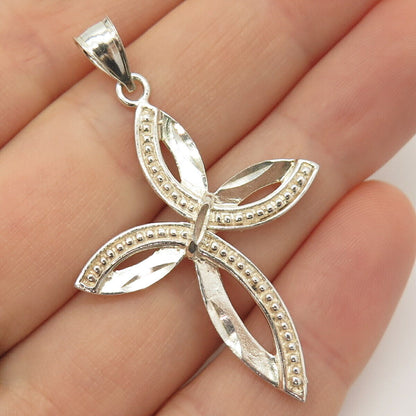 925 Sterling Silver Modernist Cross Pendant