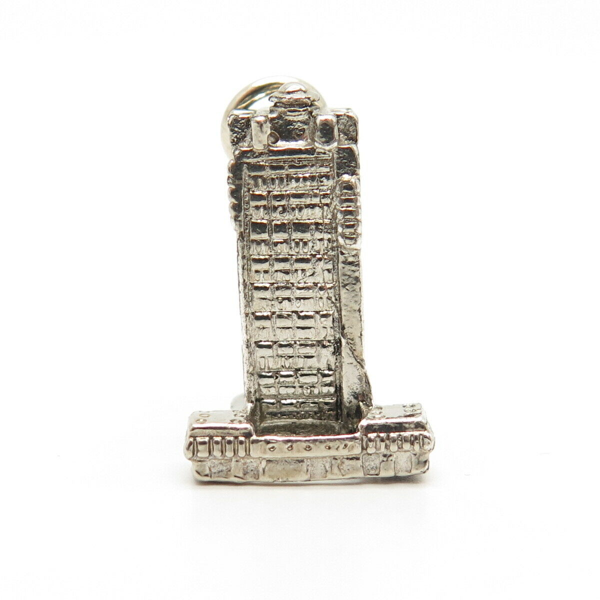 925 Sterling Silver Vintage Tower Design Charm Pendant