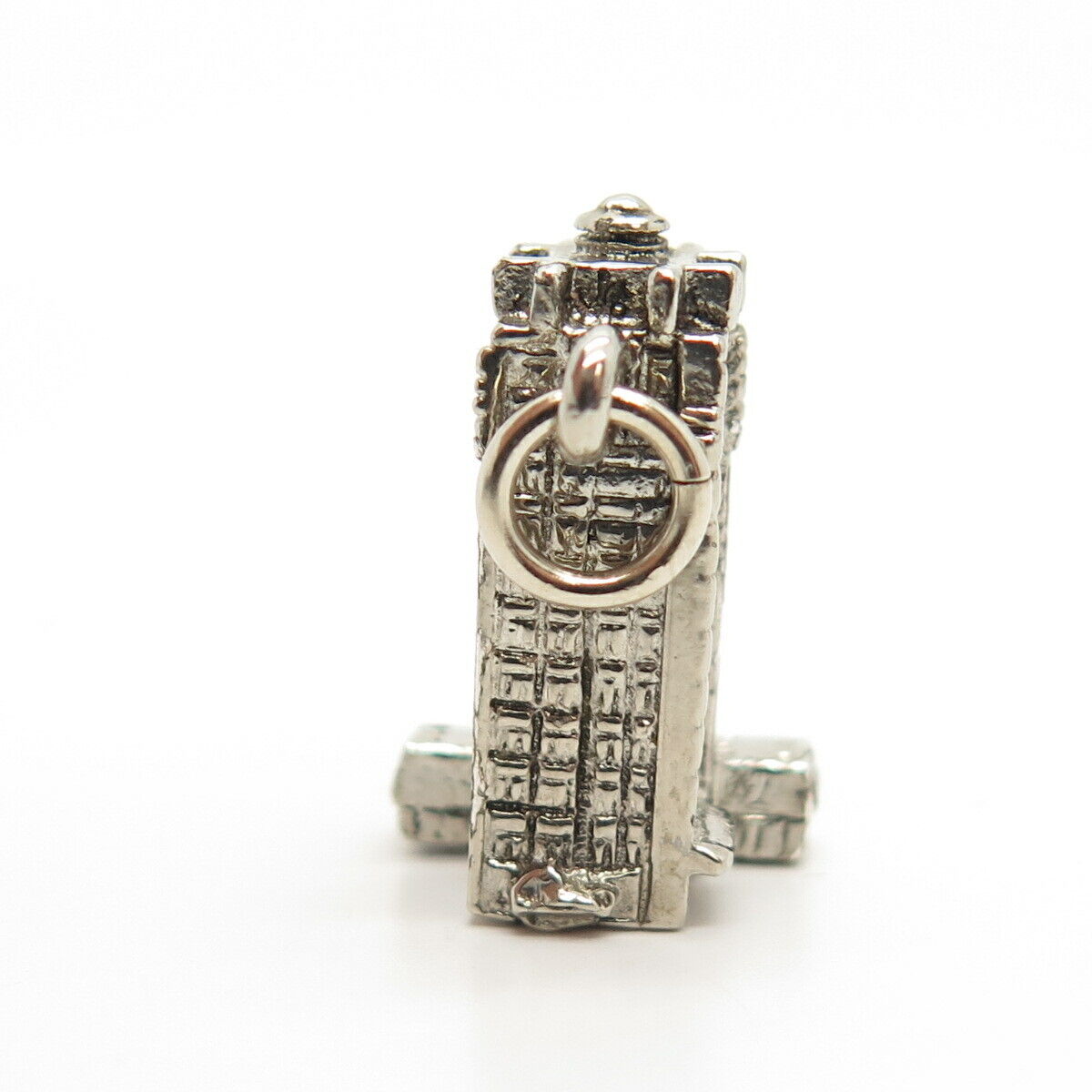 925 Sterling Silver Vintage Tower Design Charm Pendant