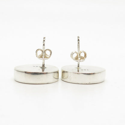 925 Sterling Silver Vintage Bar Oval Earrings