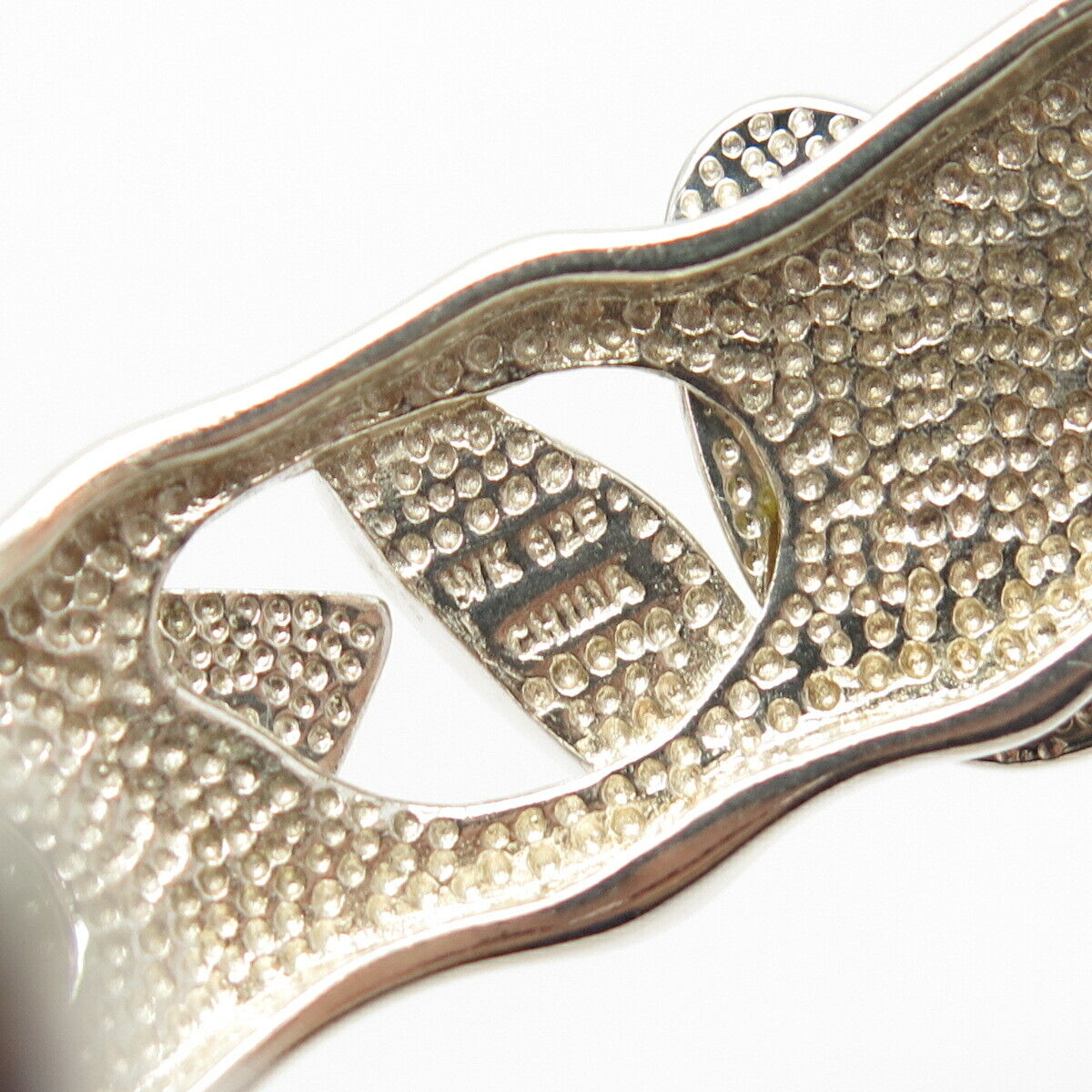 925 Sterling Silver Vintage Opal Gem Inlay Geometric Shapes Cuff Bracelet 6.5"