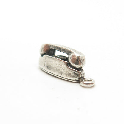 925 Sterling Silver Vintage Retro Phone Design Charm Pendant