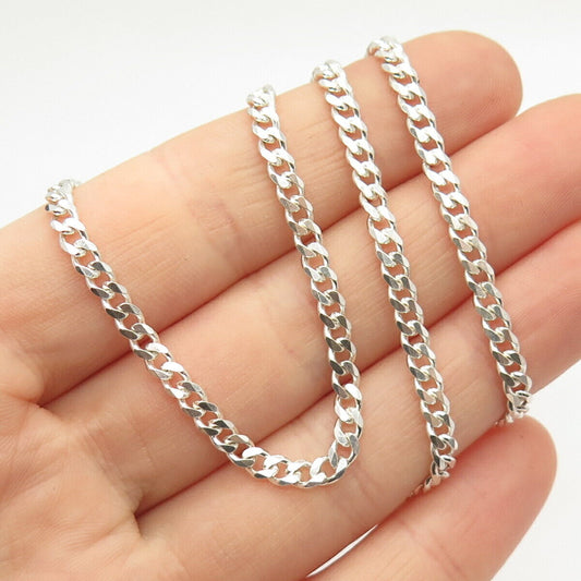 925 Sterling Silver Cable Chain Necklace 20"