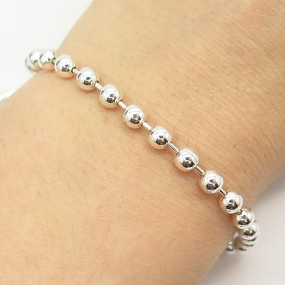 925 Sterling Silver Italy Ball By the Yard Link Bracelet 6 3/4"