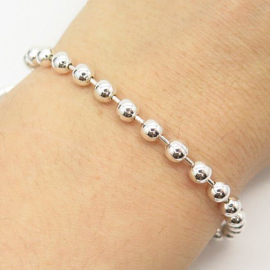 925 Sterling Silver Italy Ball By the Yard Link Bracelet 6 3/4"