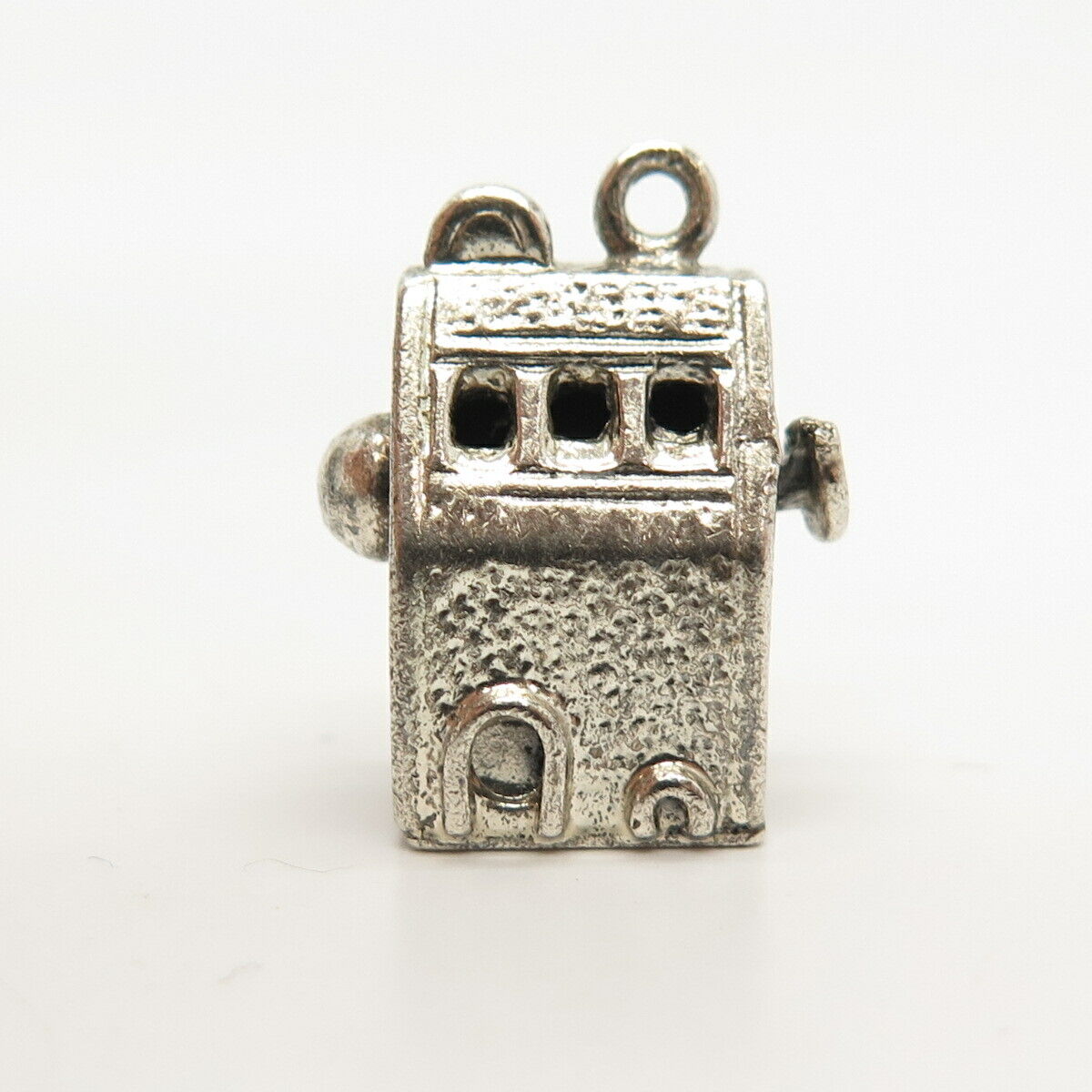 925 Sterling Silver Vintage Slot Machine For Good Luck Charm Pendant