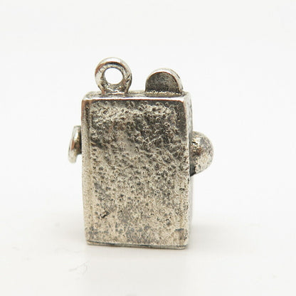 925 Sterling Silver Vintage Slot Machine For Good Luck Charm Pendant