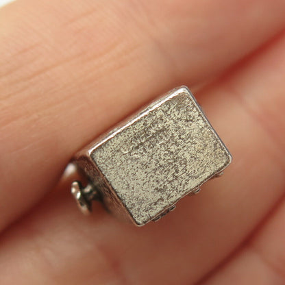 925 Sterling Silver Vintage Slot Machine For Good Luck Charm Pendant