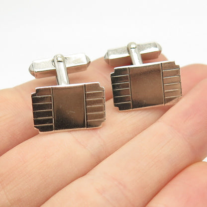 925 Sterling Silver Vintage Swank Textured Cufflinks