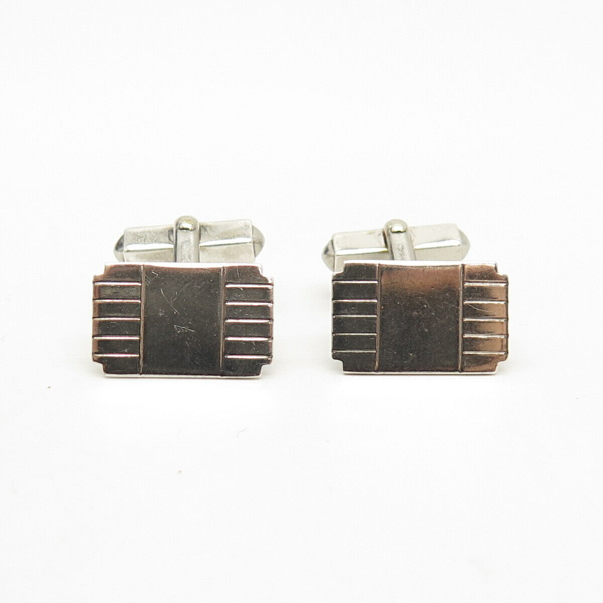 925 Sterling Silver Vintage Swank Textured Cufflinks