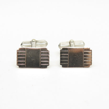 925 Sterling Silver Vintage Swank Textured Cufflinks