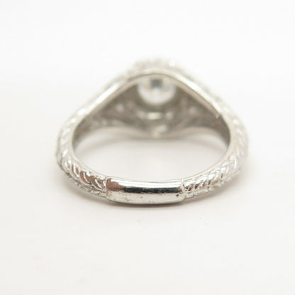 925 Sterling Silver Round-Cut C Z Ring Size 6 3/4