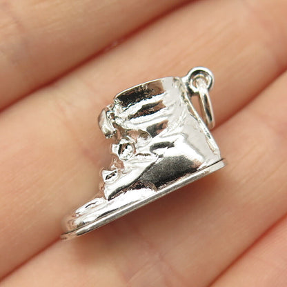 925 Sterling Silver Vintage Wells Boot Charm Pendant