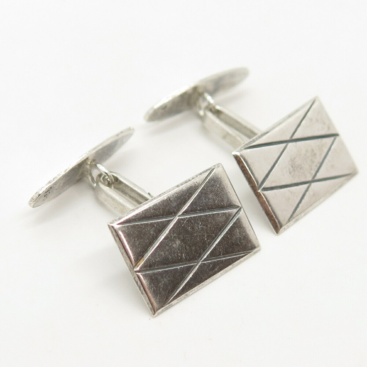 925 Sterling Silver Vintage Textured Cufflinks