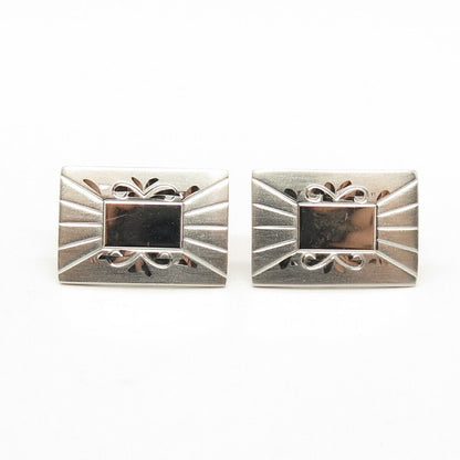 925 Sterling Silver Vintage Etched Cufflinks