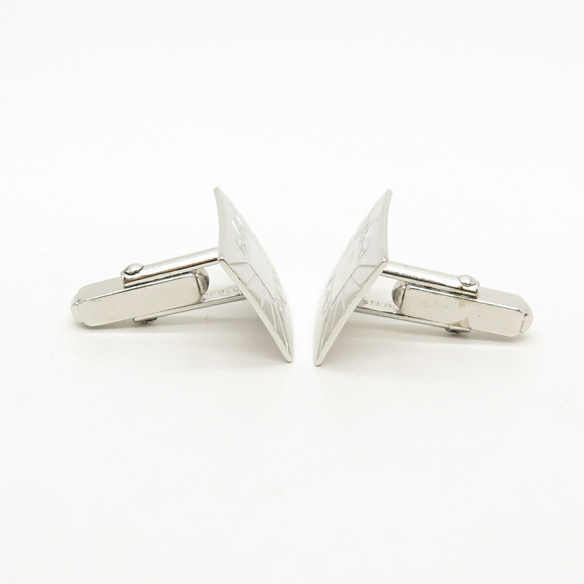 925 Sterling Silver Vintage Etched Cufflinks