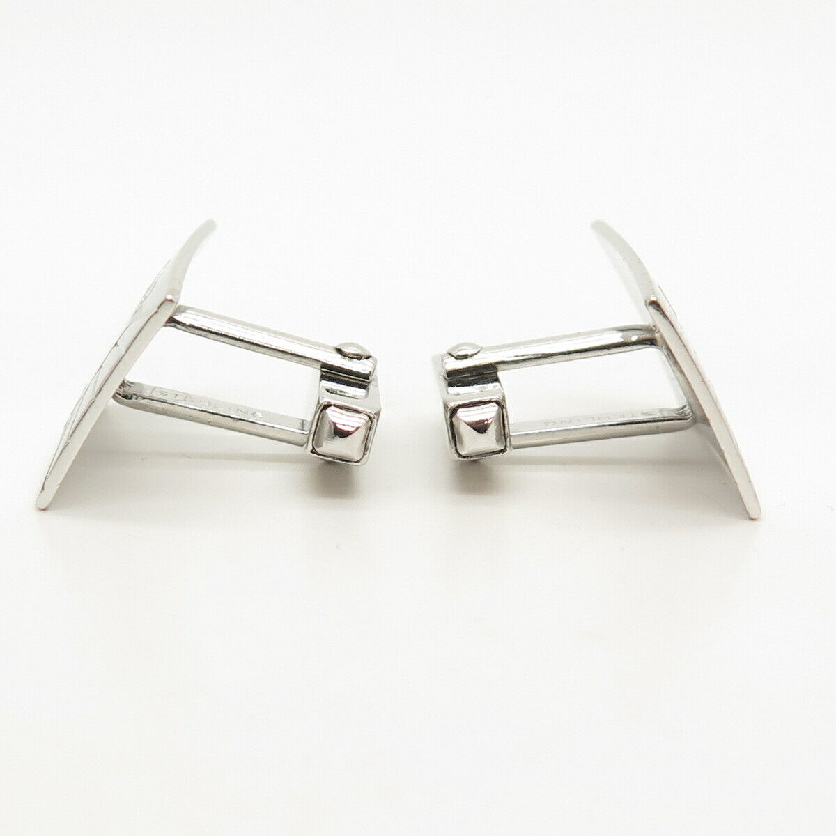 925 Sterling Silver Vintage Etched Cufflinks