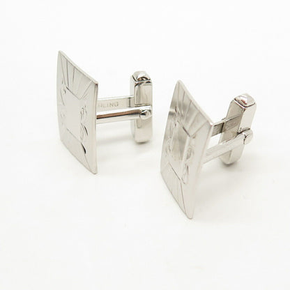 925 Sterling Silver Vintage Etched Cufflinks