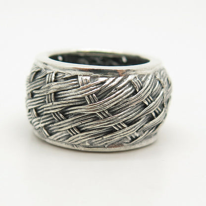 925 Sterling Silver Vintage Woven Band Ring Size 7.5