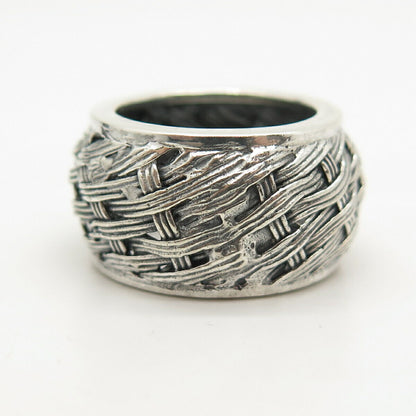 925 Sterling Silver Vintage Woven Band Ring Size 7.5