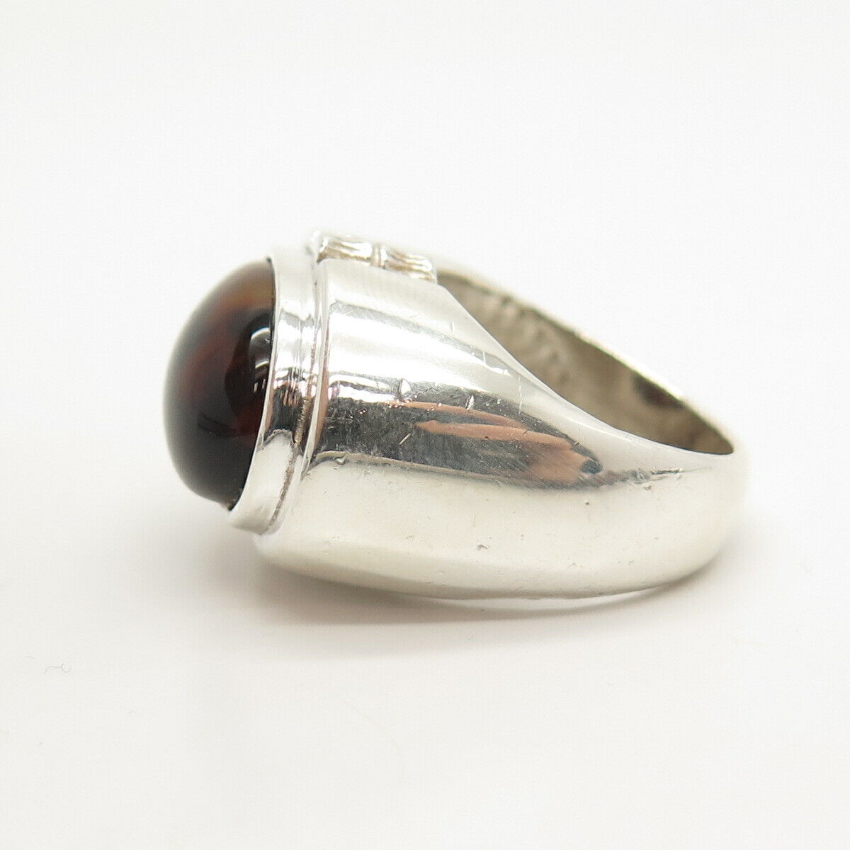 925 Sterling Silver Vintage Real Shell Ring Size 6 3/4