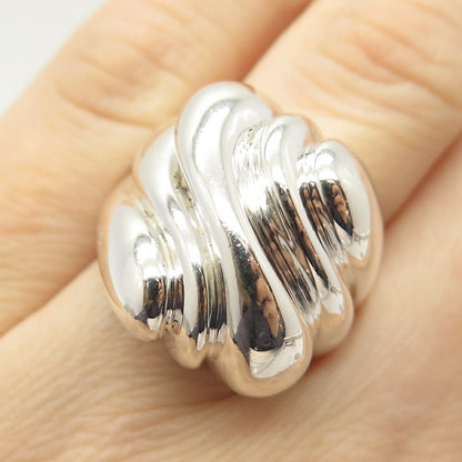 925 Sterling Silver Vintage Wrinkled Ring Size 6