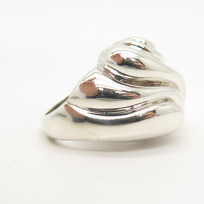 925 Sterling Silver Vintage Wrinkled Ring Size 6