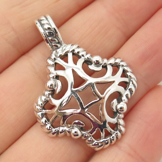 925 Sterling Silver Vintage Abstract Ornate Pendant