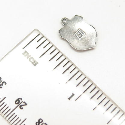 800 Silver Vintage REU Enamel "Oberammergau" Coat of Arms Charm Pendant