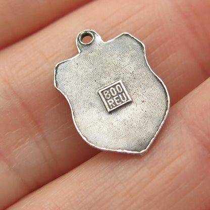 800 Silver Vintage REU Enamel "Oberammergau" Coat of Arms Charm Pendant