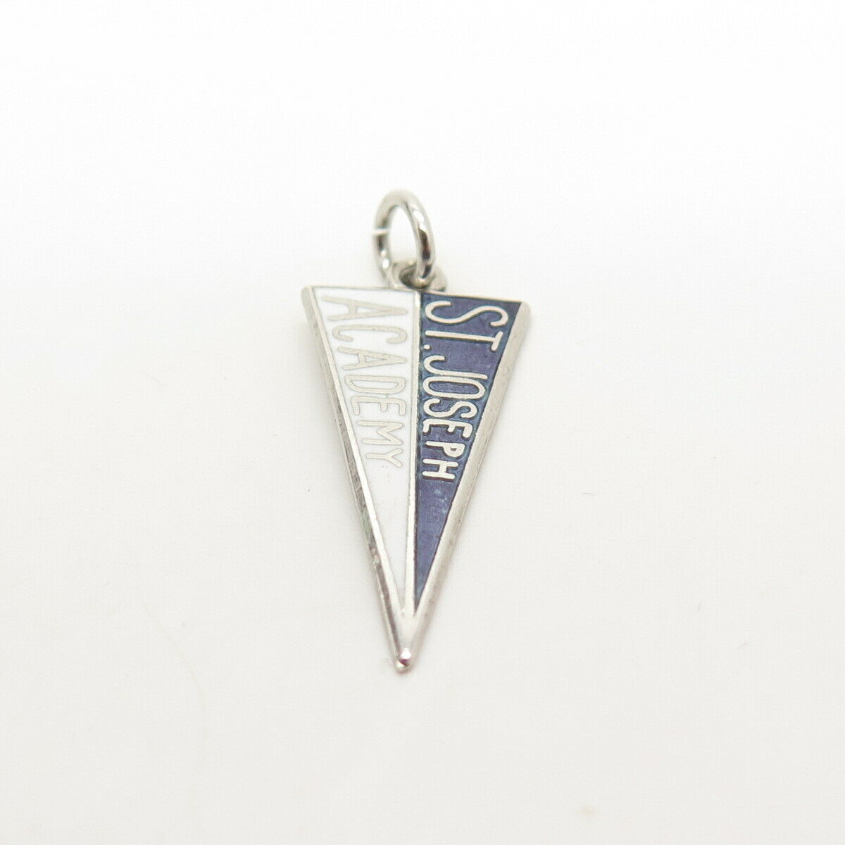 925 Sterling Silver Vintage Enamel "St. Joseph Academy" Charm Pendant