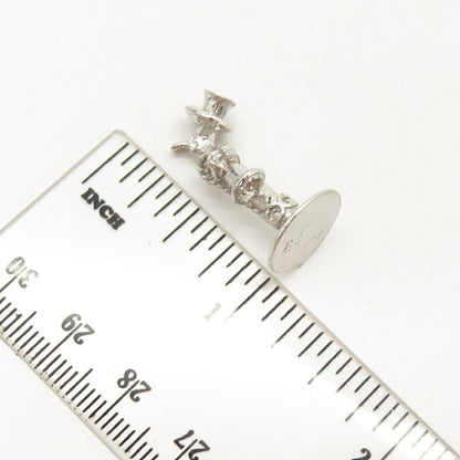 925 Sterling Silver Vintage Retro Phone Design Slide Pendant