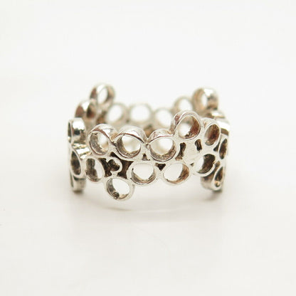 925 Sterling Silver Cutout Floral Ring Size 5 1/4