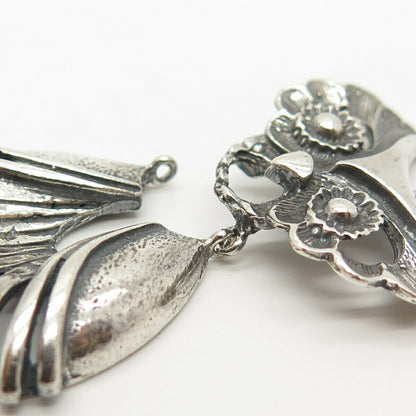 850 Silver Vintage Wise Owl Design Dangling Pendant