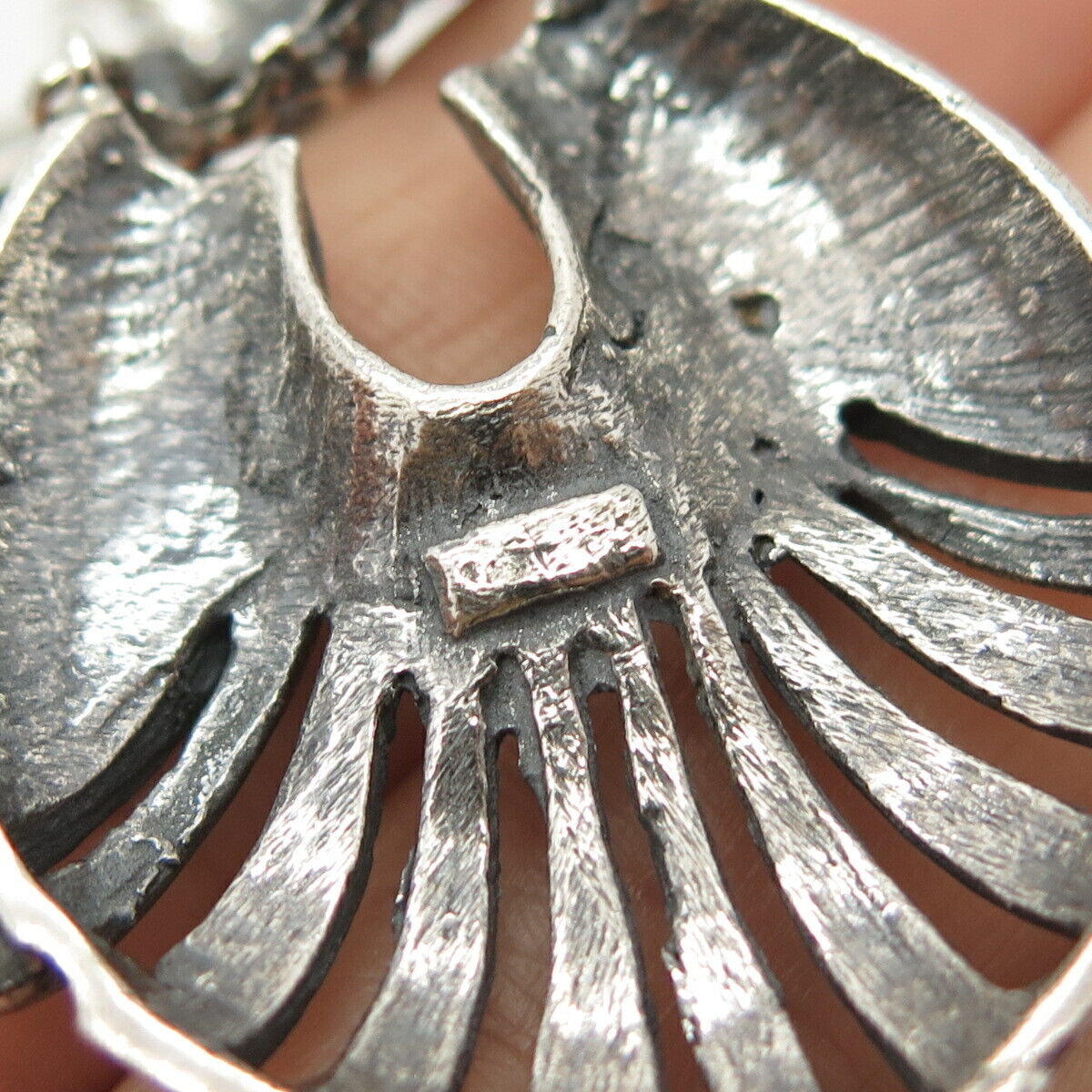 850 Silver Vintage Wise Owl Design Dangling Pendant