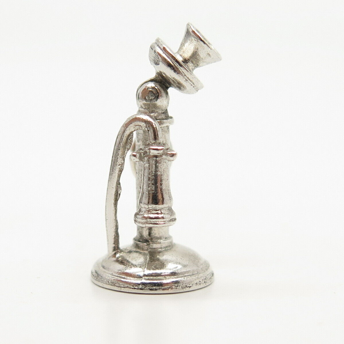 925 Sterling Silver Antique Wells Candlestick Phone Charm Pendant