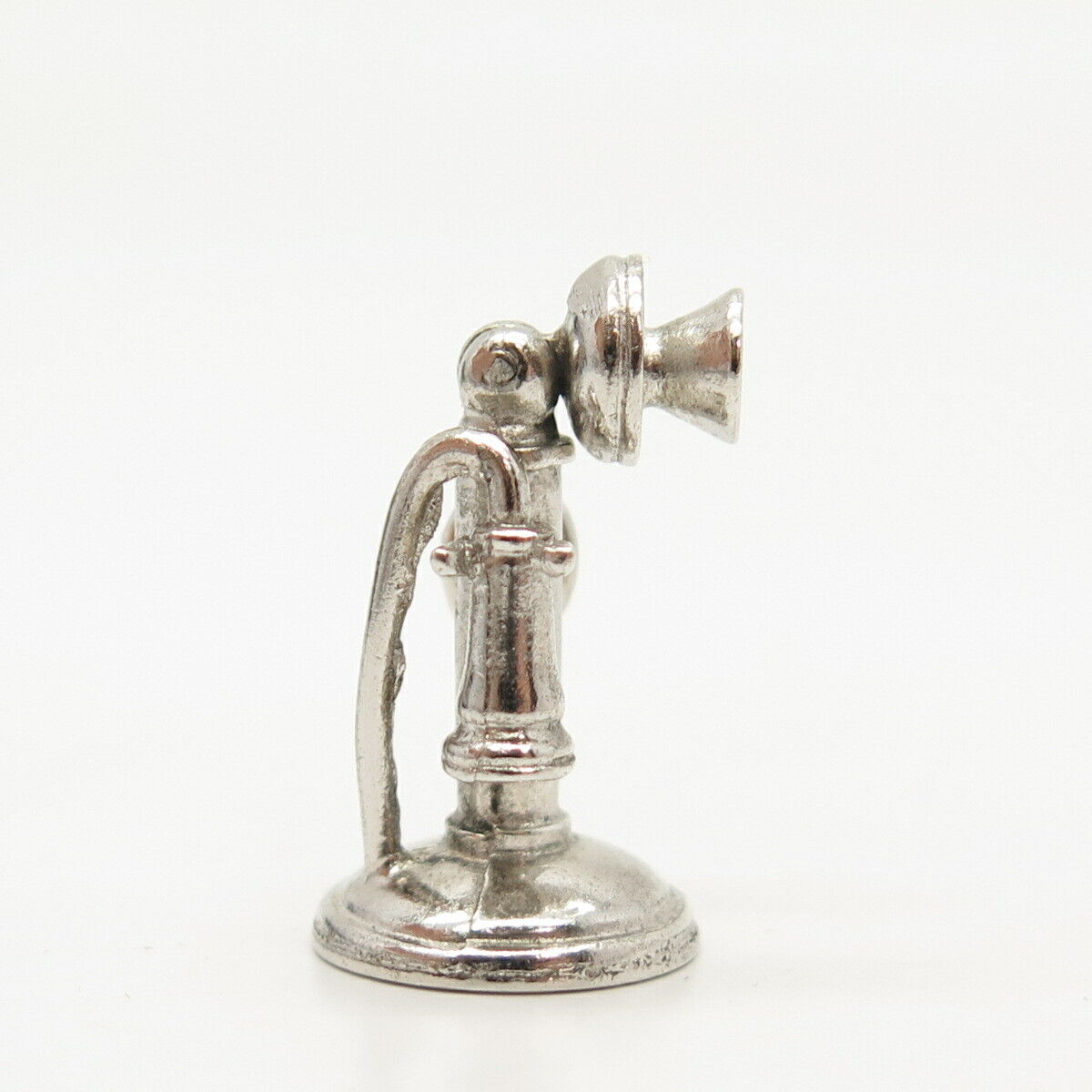 925 Sterling Silver Antique Wells Candlestick Phone Charm Pendant