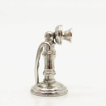 925 Sterling Silver Antique Wells Candlestick Phone Charm Pendant