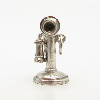 925 Sterling Silver Antique Wells Candlestick Phone Charm Pendant