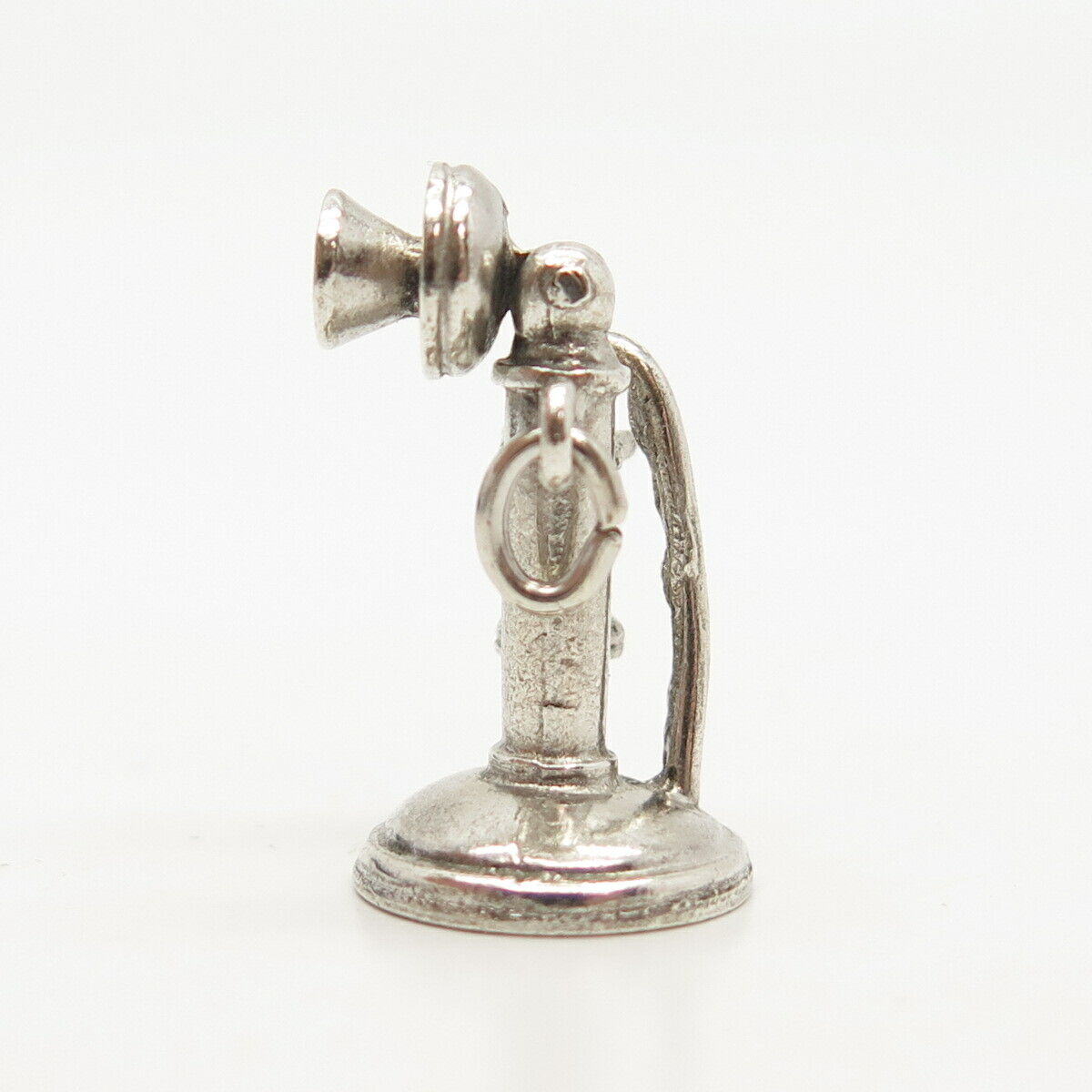 925 Sterling Silver Antique Wells Candlestick Phone Charm Pendant