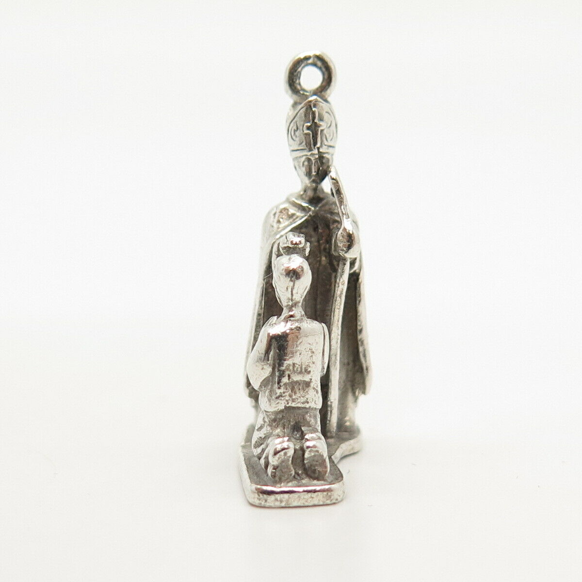 925 Sterling Silver Vintage Creed Christian Religious Scene Pendant