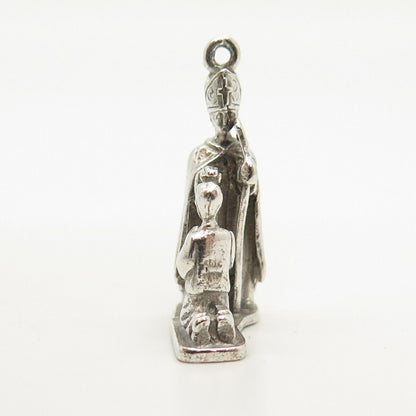 925 Sterling Silver Vintage Creed Christian Religious Scene Pendant