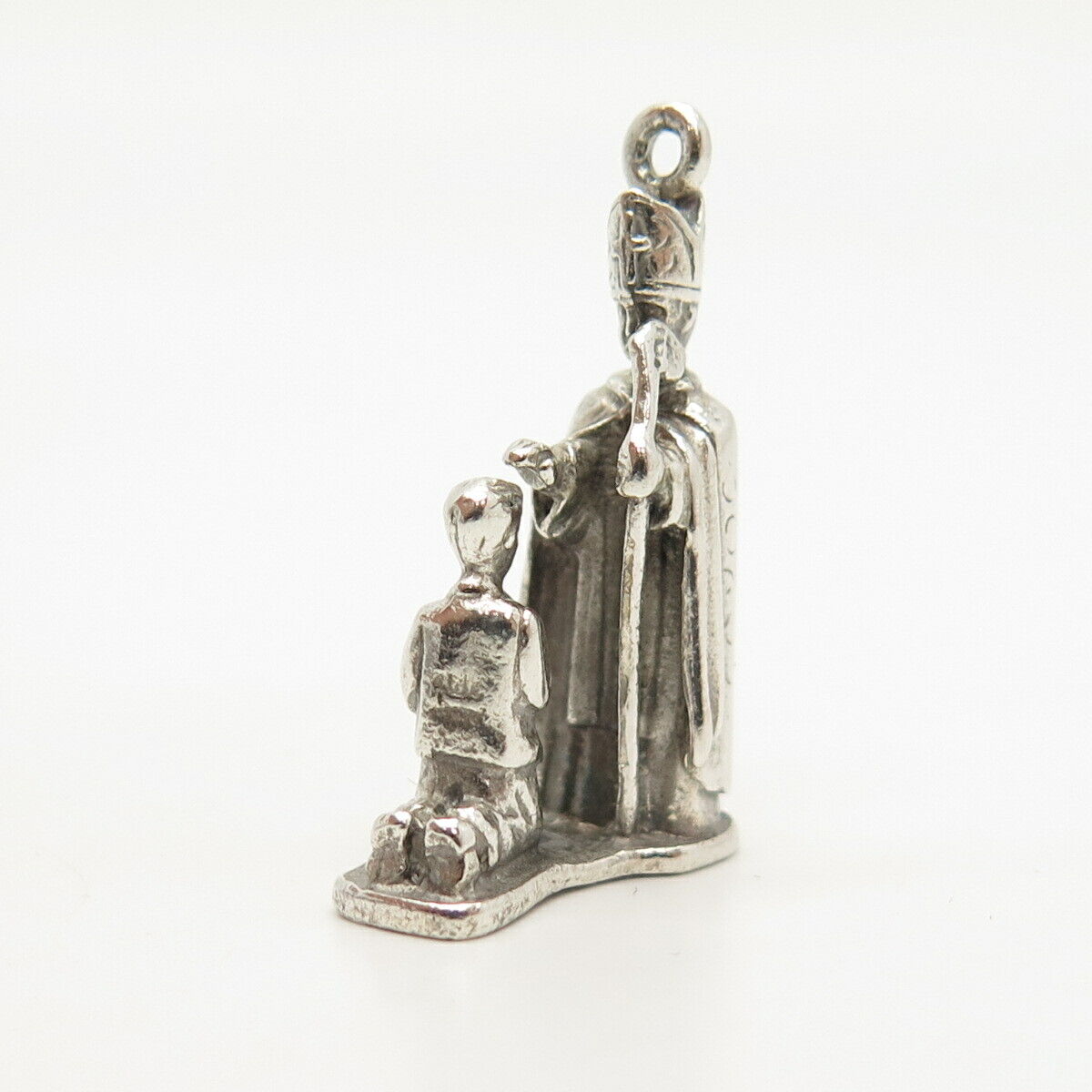 925 Sterling Silver Vintage Creed Christian Religious Scene Pendant