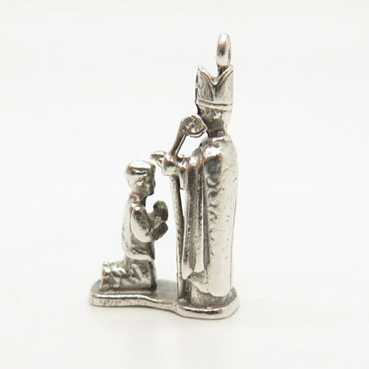 925 Sterling Silver Vintage Creed Christian Religious Scene Pendant