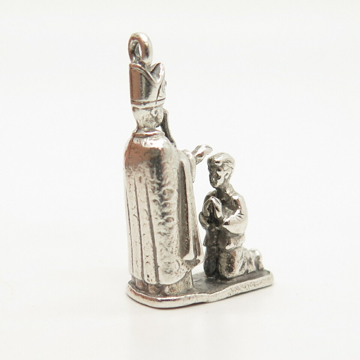 925 Sterling Silver Vintage Creed Christian Religious Scene Pendant